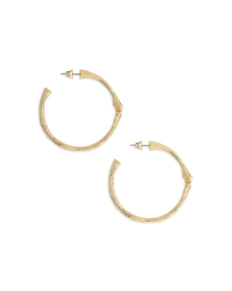 Pavé Ginkgo Leaves Hoop Earrings