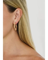 Pavé Coral Hoop Earrings