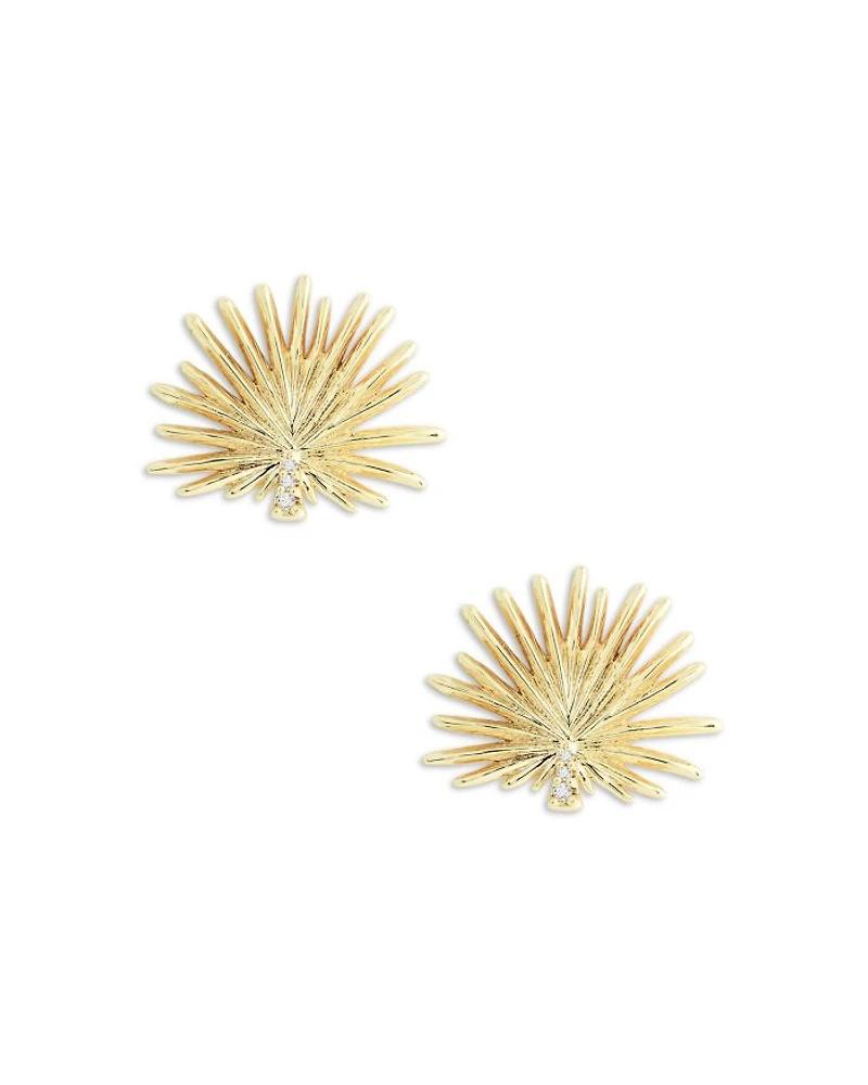 Pavé Palm Stud Earrings