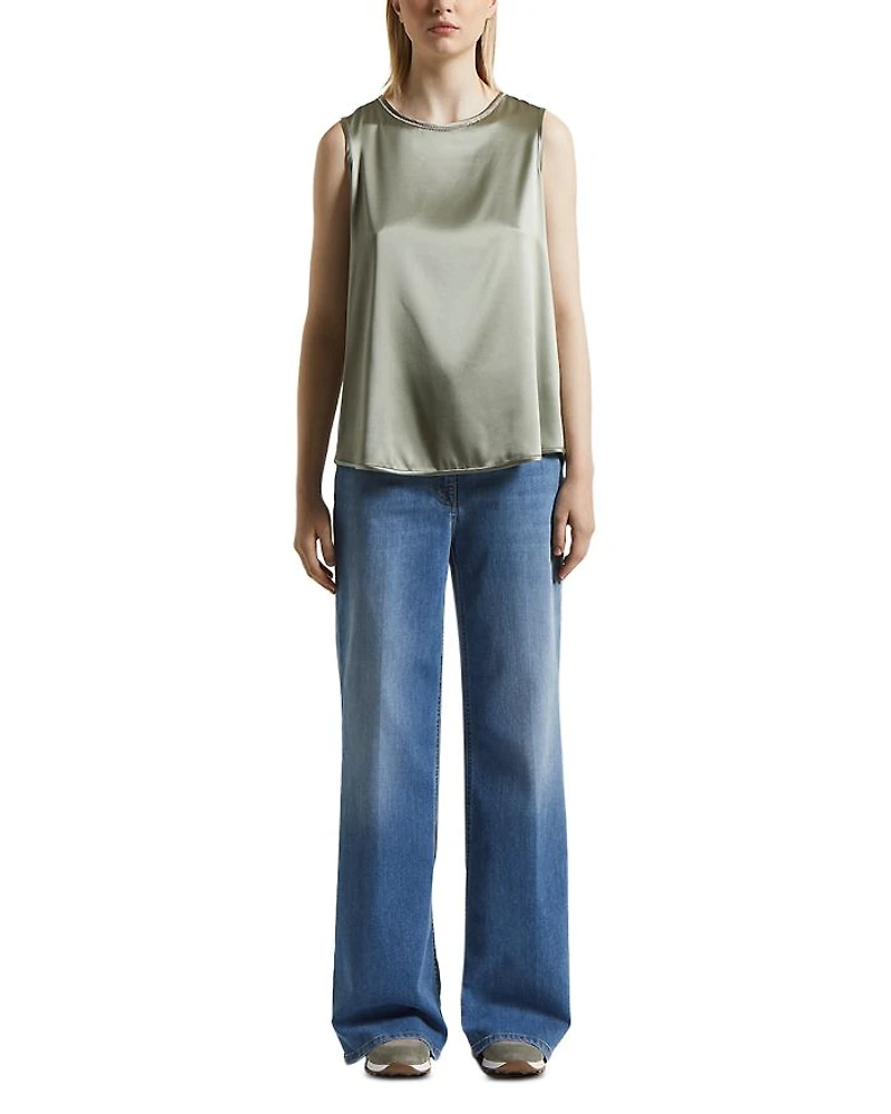 Silk Blend Round Neck Camisole