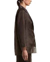 Single Breasted Mesh Overlay Jacket