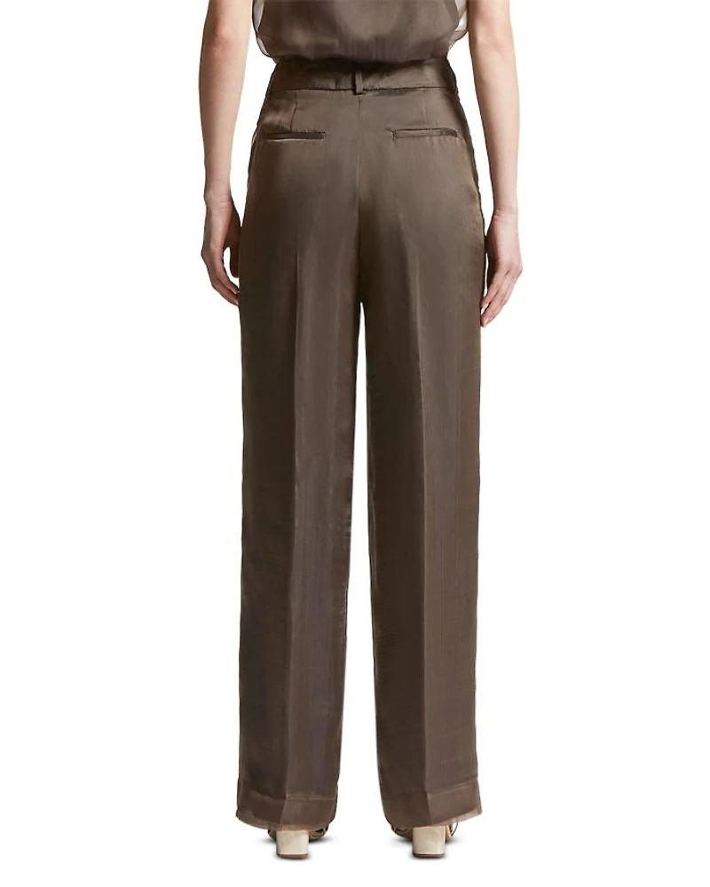 Silk Blend Wide Leg Pants