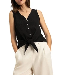 Vacation Tie Shell Palm Top