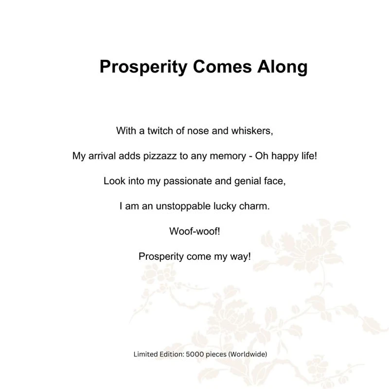 Prosperity Comes Along - Year of the Dog Zodiac Crystal Figurine
