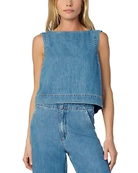 The Boat Neck Denim Top
