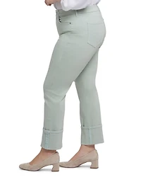 Marilyn Cuffed Straight Jeans Tomatillo