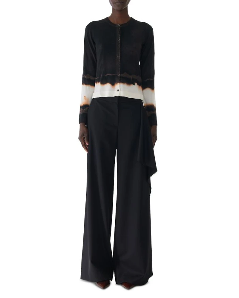 Burned Stripe Wool Cardigan