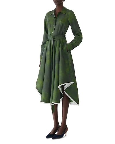 Jason Wu Collection Smudged Canvas Silk Shirtdress