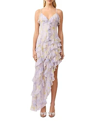 Elliatt Aveline Ruffle Asymmetric Gown