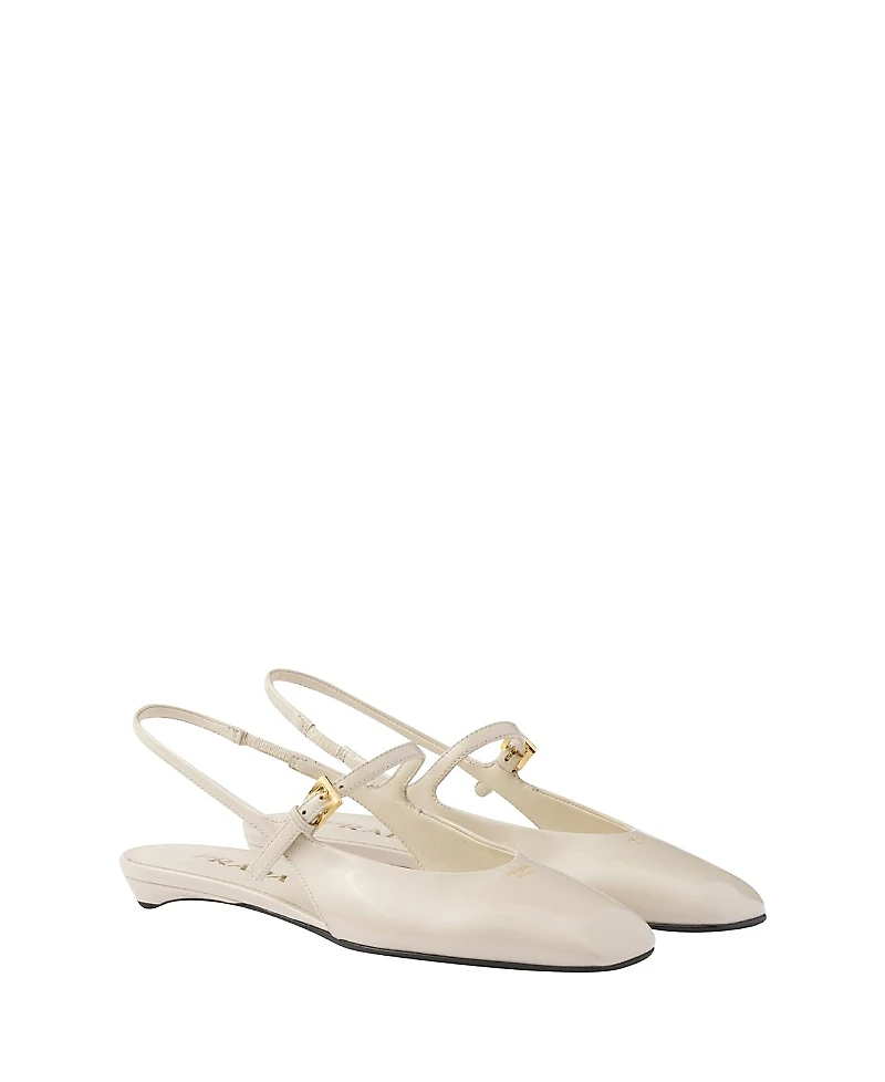 Prada Women's Patent Leather Slingback Ballerinas