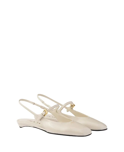 Prada Women's Patent Leather Slingback Ballerinas