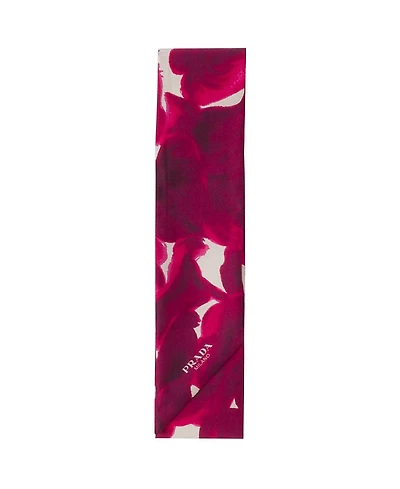 Prada Printed Silk Shantung Skinny Scarf