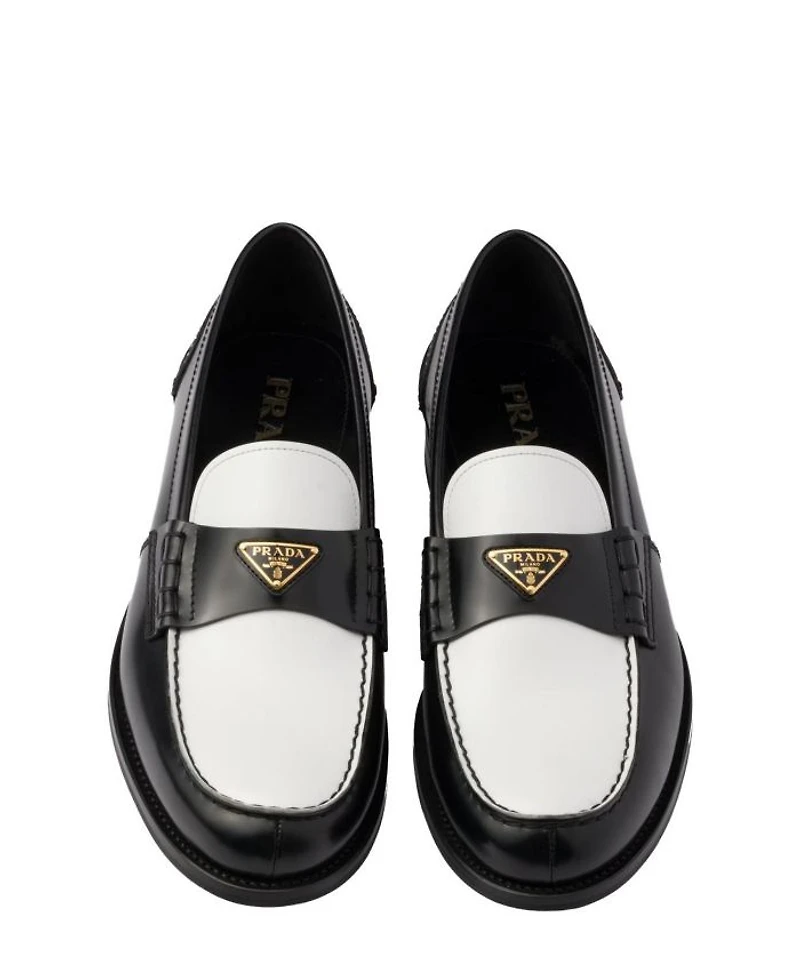 Men's Two-Tone Brushed Leather Loafers