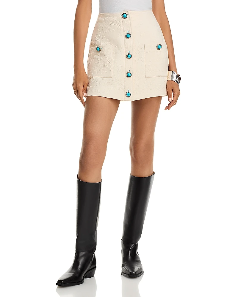 L'Agence Truman Floral Jacquard Mini Skirt