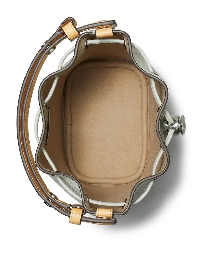 T Monogram Leather Mini Bucket Bag