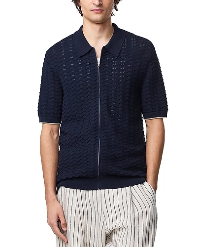 NN07 Gustav 6636 Regular Fit Short Sleeve Zip Front Sweater