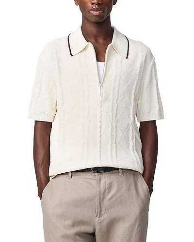 NN07 Gustav Regular Fit Cable Knit Short Sleeve Sweater