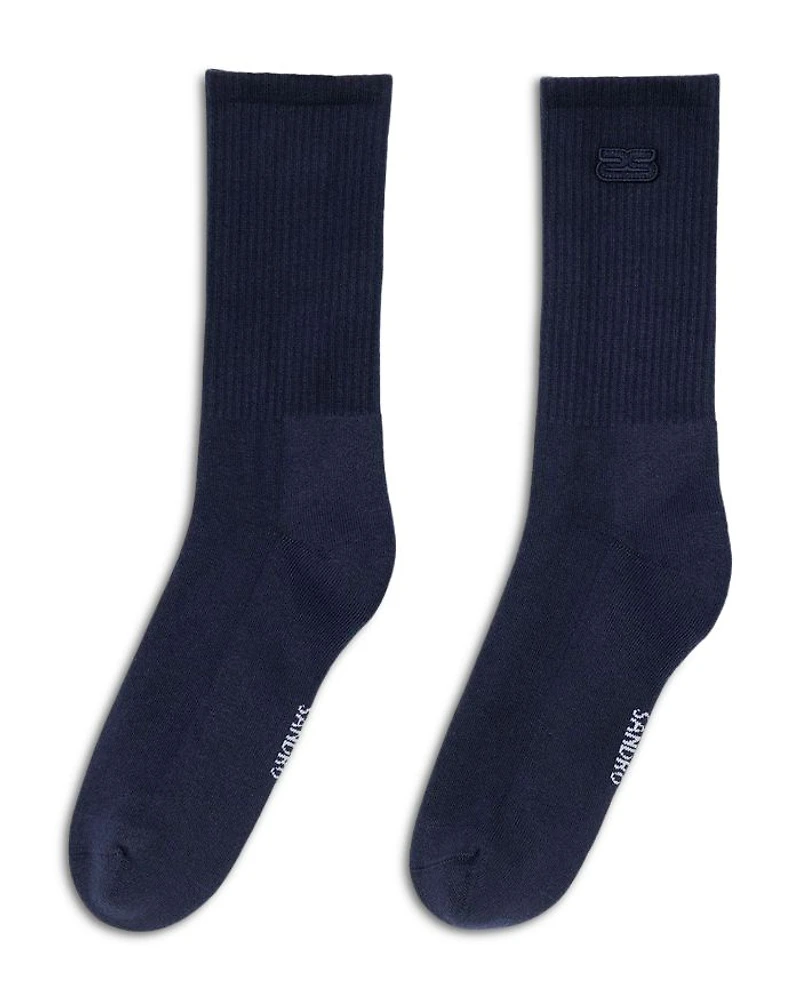 Double S Embroidered Socks