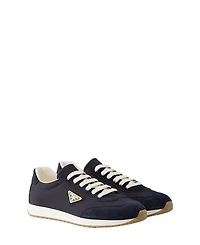 Prada Men's Drill Fabric and Suede Sneakers