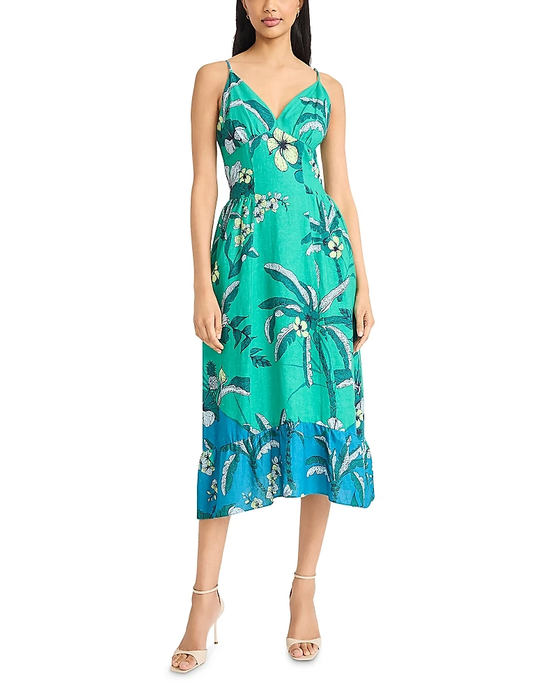 Donna Morgan V Neck Midi Dress
