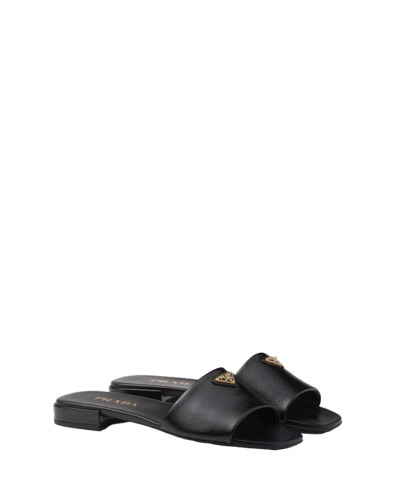 Women's Saffiano Patent Leather Slides