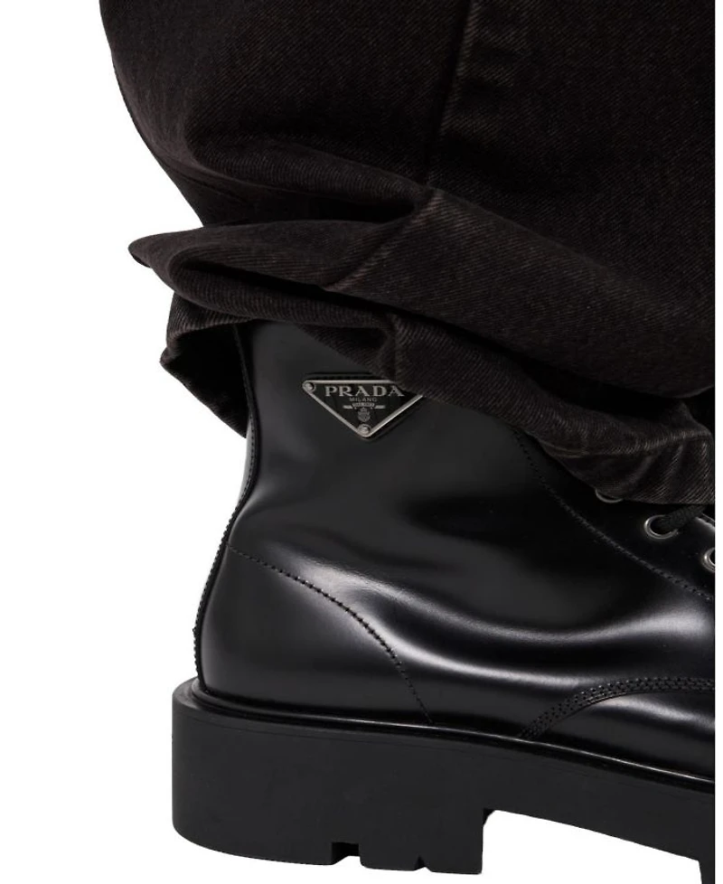 Men's Brushed Leather Combat Boots
