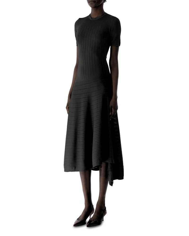 Pointelle Knit Short Sleeve Dress