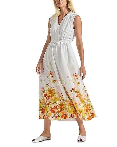 Derek Lam 10 Crosby Nara Border Print Cotton Maxi Dress