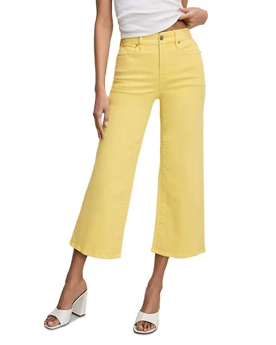Good Waist Cropped Palazzo Jeans Lemon