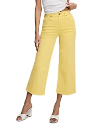 Good Waist Cropped Palazzo Jeans Lemon