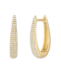 14K Yellow Gold Diamond Maeve Hoop Earrings