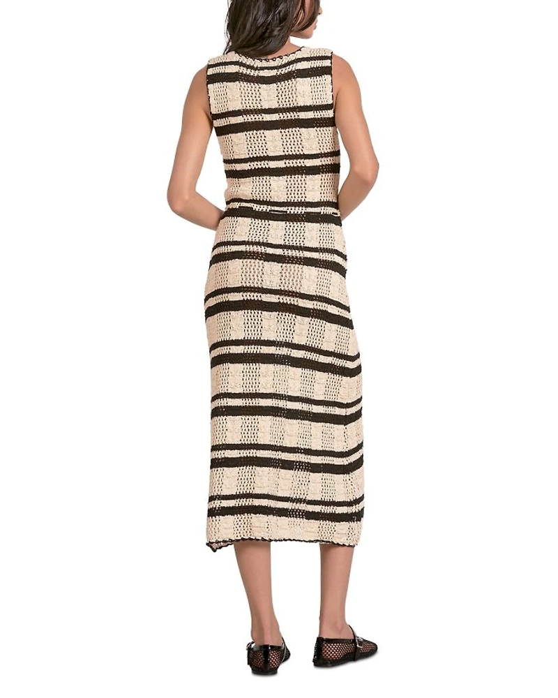 Striped Drawstring Midi Dress