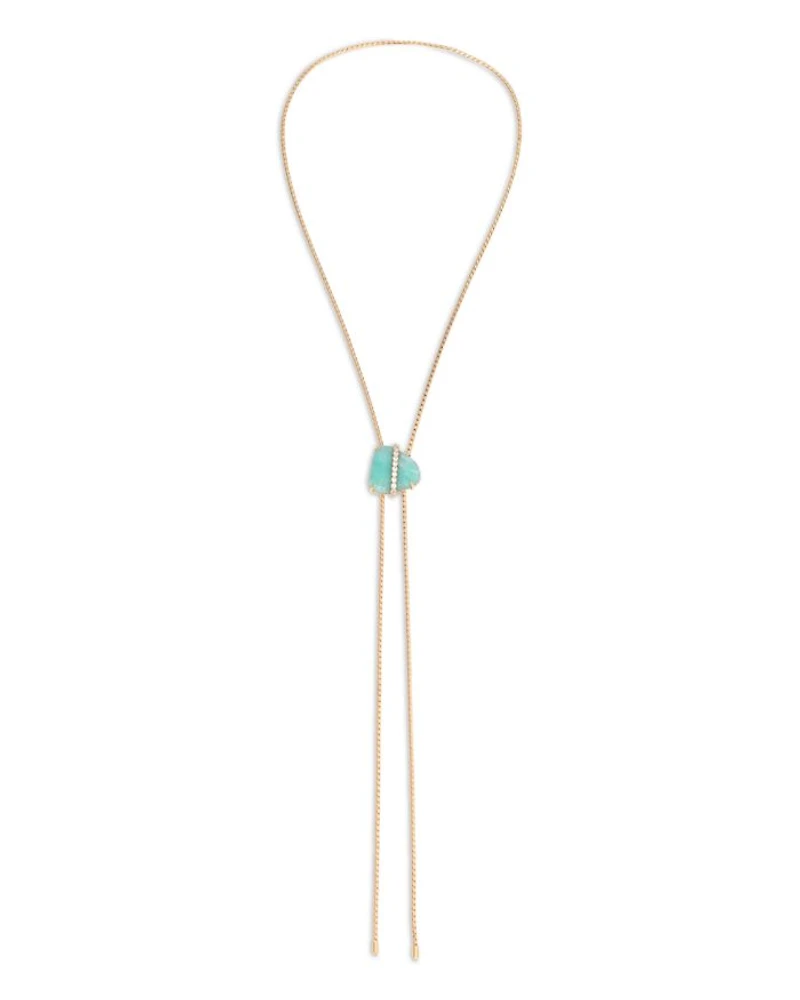 Turquoise Solstice Turquoise & Cubic Zirconia Lariat Necklace, 33"