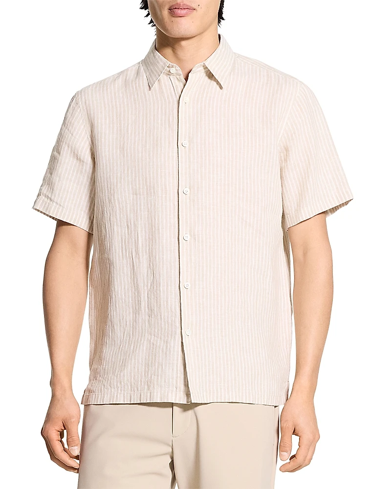 Theory Irving Linen Short Sleeve Shirt