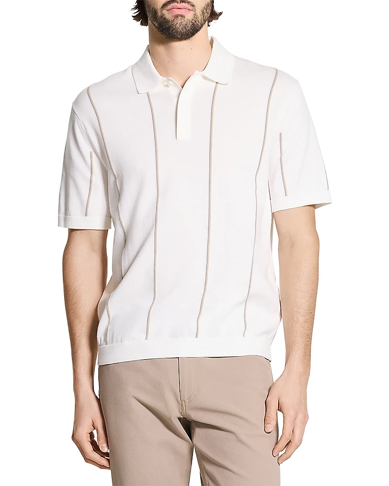 Theory Short Sleeve Striped Polo