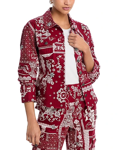 Cinq a Sept Military Twill Scrunched Sleeve Cayenne Jacket