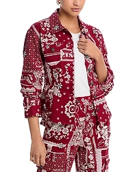 Cinq a Sept Military Twill Scrunched Sleeve Cayenne Jacket