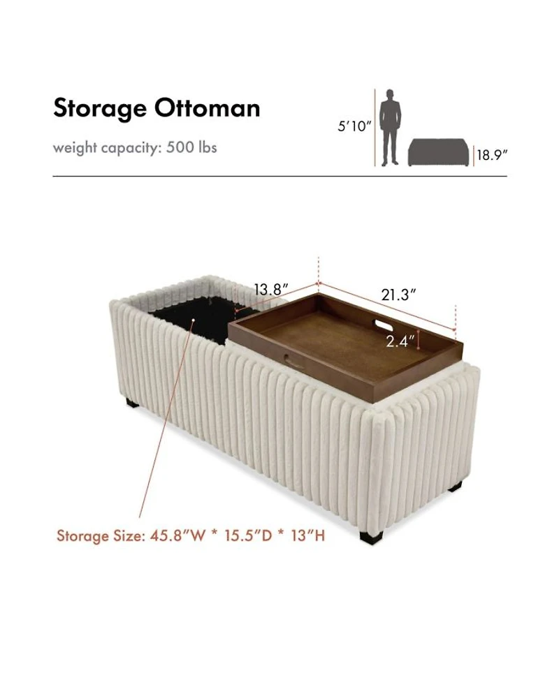Nima Boucle Storage Bench with Trays