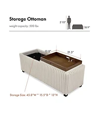 Nima Boucle Storage Bench with Trays