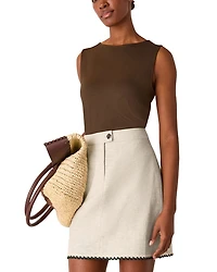 Linen Cotton Mini Skirt