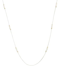 Moon & Meadow 14K Yellow Gold Swarovski Imitation Pearl Station Necklace, 24