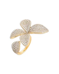 By Adina Eden Pave Fancy Flower Petal Ring
