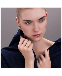 18K Yellow Gold Margherita Floral Earrings with Diamonds, 0.18 tcw