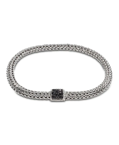 John Hardy Sterling Silver Icon Bracelet with Pave Black Sapphire