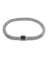 John Hardy Sterling Silver Icon Bracelet with Pave Black Sapphire