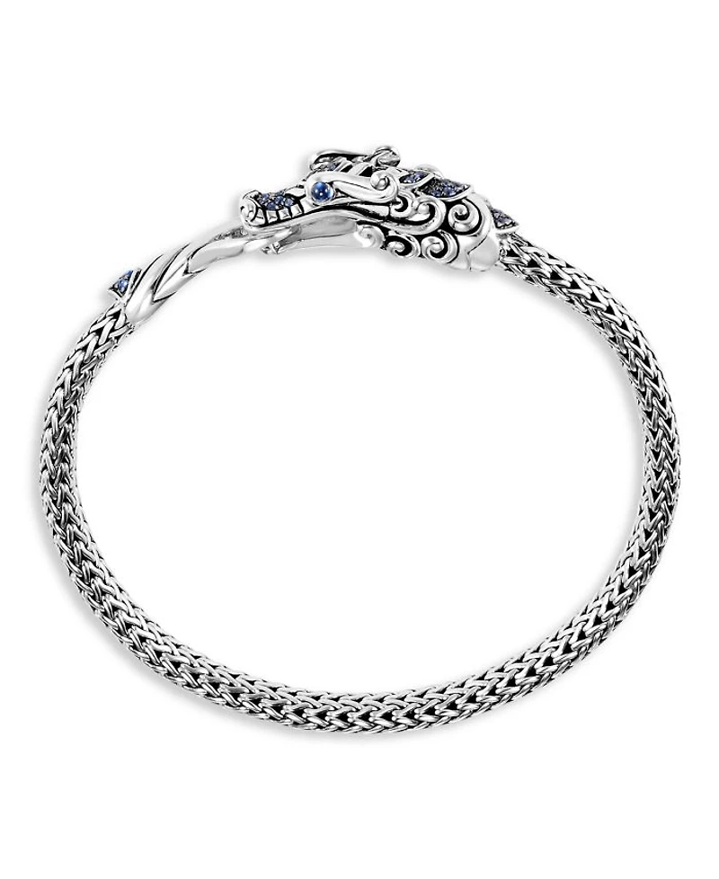 Sterling Silver Legends Naga Blue Sapphire Dragon Link Bracelet