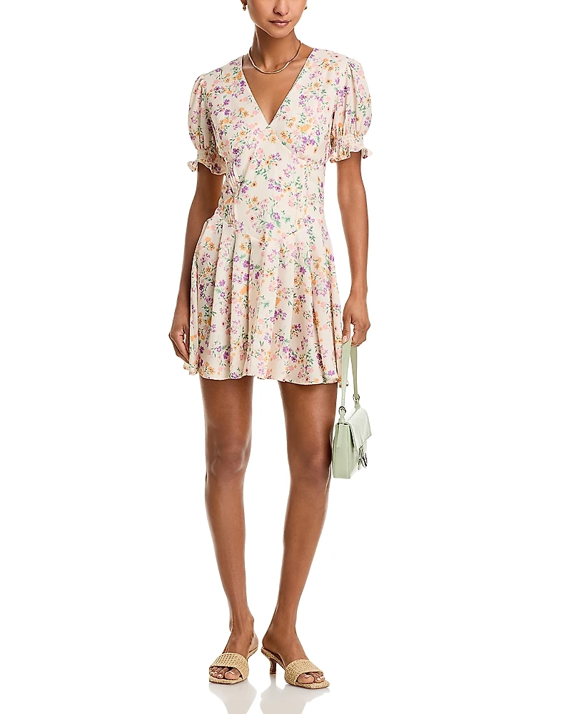 Aqua Floral Mini Dress - Exclusive