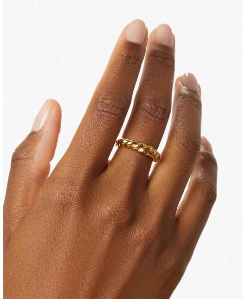 Gold Twist Slim Rope Ring