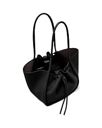 Large Ruched Tote in Soft Pebbled Leather