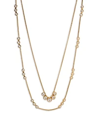Bklyn Cubic Zirconia Bezel Layered Necklace, 16"-19"